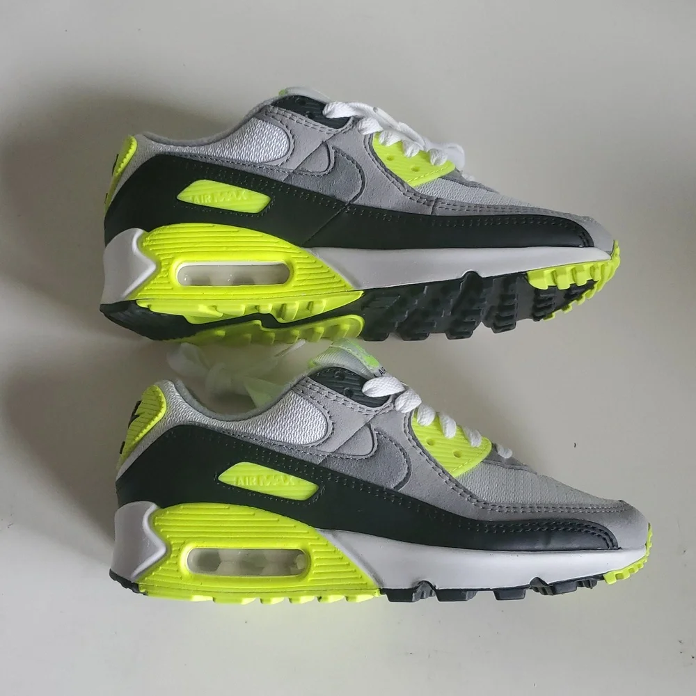 Nike Air Max White and Neon Yellow Sneakers - Picture 7 of 8